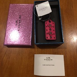 NWT Coach Pink Leather Keychain